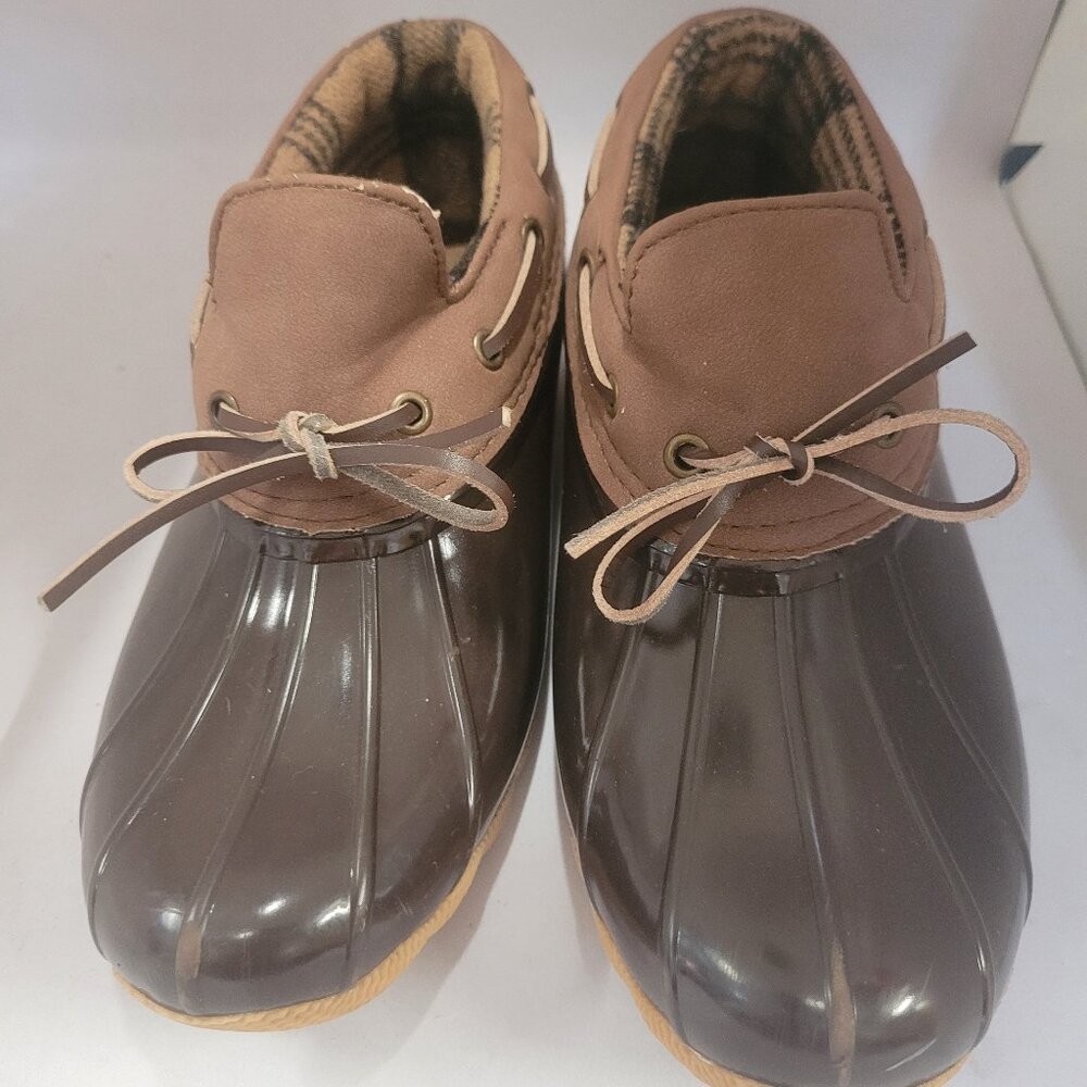 Skechers Women's Pond-Posy One Waterproof Duck Shoe Rain Boot Brown Size 7